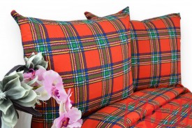 Pościel z kory rozmiar 140x200 czerwona kratka 0880 Kobi