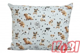 Poszewka bawełniana rozmiar 50x60 pieski szare tło 3226 Kobi