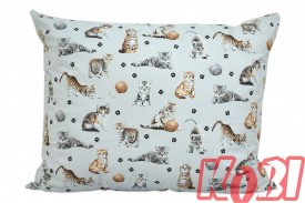 Poszewka bawełniana rozmiar 50x60 kotki szare tło 3227 Kobi