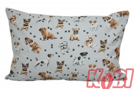 Poszewka bawełniana rozmiar 40x60 pieski szare tło 3226 Kobi