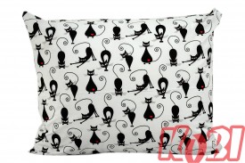 Poszewka bawełniana rozmiar 50x60 czarne koty 1350 Kobi
