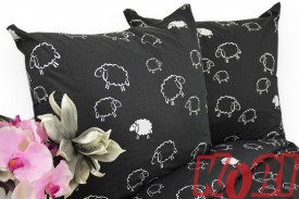 Pościel bawełna 100% rozmiar 160x200 baranki czarne 0090a Kobi