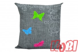 Poszewka z kory rozmiar 40x40 pastelowe motyle 1690-B Kobi