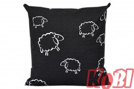Poszewka bawełniana rozmiar 40x40 baranki czarne 90a Kobi