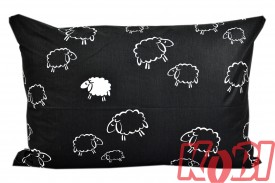 Poszewka bawełniana rozmiar 50x70 baranki czarne 0090a Kobi