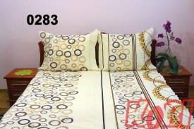 Pościel z kory rozmiar 160x200 kółka tło ecru 0283 Kobi