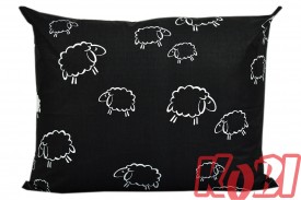 Poszewka bawełniana rozmiar 50x60 baranki czarne 0090a Kobi