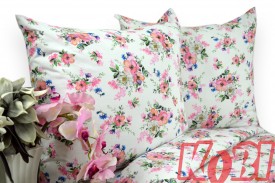 Pościel bawełna 100% rozmiar 140x200 kwiat jabłoni białe tło v2 3335w Kobi
