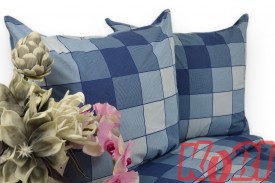 Pościel bawełna 100% rozmiar 140x200 niebieskie piramidy 3046w Kobi