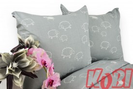 Pościel bawełna 100% rozmiar 140x200 baranki szare 1810 Kobi