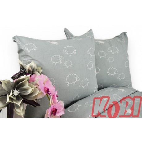 Pościel bawełna 100% rozmiar 140x200 baranki szare 1810 Kobi