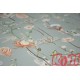 Pościel bawełna 100% rozmiar 220x200 kwiaty tło oliwka 3472 Kobi