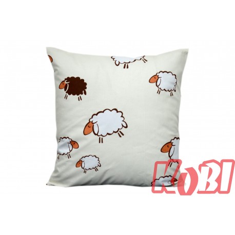 Poszewka bawełniana rozmiar 40x40 baranki ecru 1056 KOBI