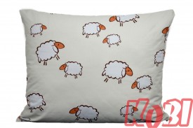 Poszewka bawełniana rozmiar 50x60 baranki ecru 1056 Kobi