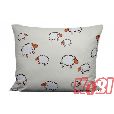 Poszewka bawełniana rozmiar 50x60 baranki ecru 1056 Kobi