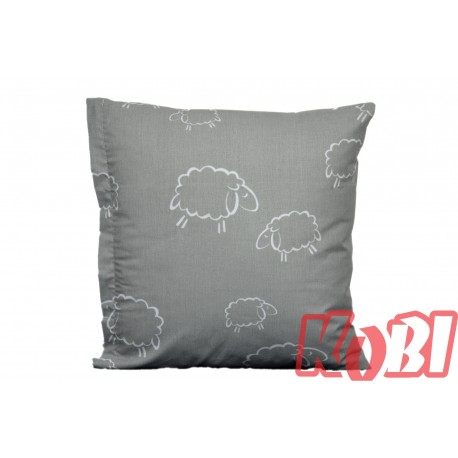 Poszewka bawełniana rozmiar 40x40 baranki szare 1810 KOBI