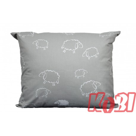 Poszewka bawełniana rozmiar 50x60 baranki szare 1810 Kobi