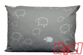 Poszewka bawełniana rozmiar 50x70 baranki szare 1810 KOBI