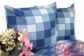 Pościel z kory rozmiar 140x200 niebieskie piramidy 3046w Kobi