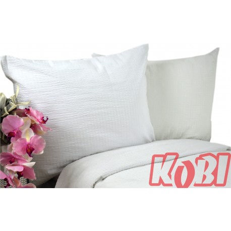 Pościel z kory rozmiar 180x200 jednobarwna biała Kobi