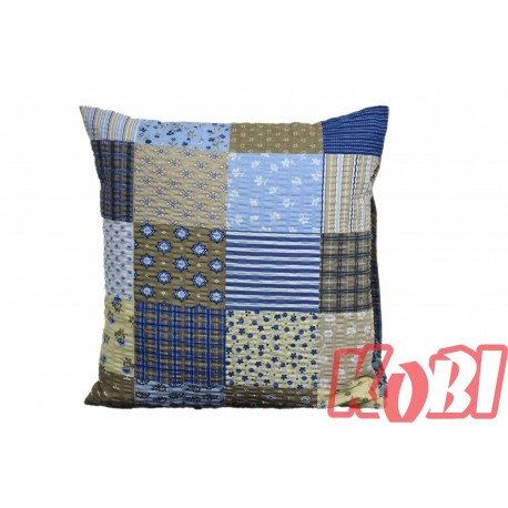 Poszewka z kory rozmiar 40x40 patchwork blue 0696 KOBI