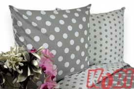 Pościel bawełna 100% rozmiar 140x200 dwustronna w kropki 3507w Kobi