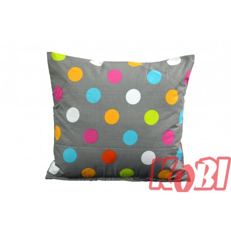 Poszewka bawełniana rozmiar 40x40 kolorowe kropy 3496 Kobi