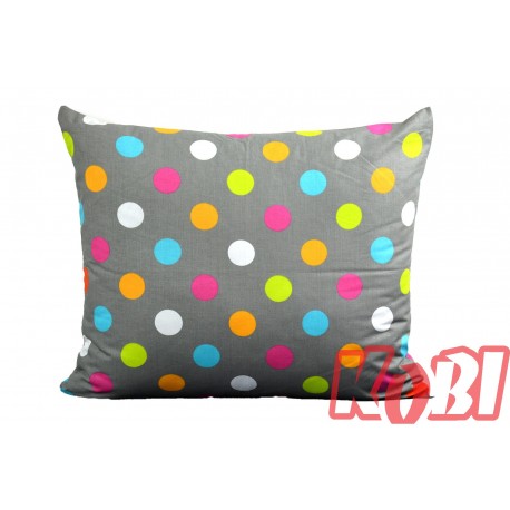Poszewka bawełniana rozmiar 50x60 kolorowe kropy 3496 Kobi