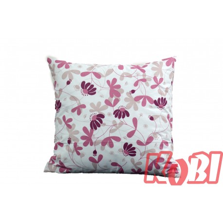 Poszewka bawełniana rozmiar 40x40 malinowe kwiaty 3499 Kobi