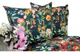 Pościel bawełna 100% rozmiar 220x200 Kwiaty zielone tło 3512 Kobi