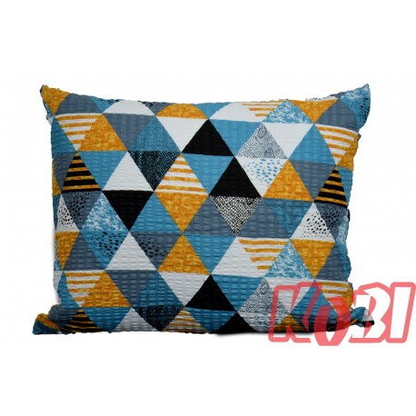 Poszewka z kory rozmiar 50x60 kolorowe trójkąty 3492 Kobi