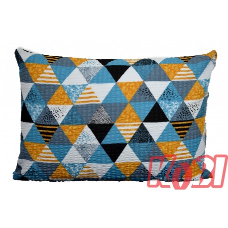 Poszewka z kory rozmiar 50x70 kolorowe trójkąty 3492 Kobi