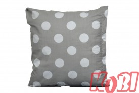 Poszewka bawełniana rozmiar 40x40 Białe kropki szare tło 3495 Kobi