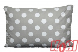 Poszewka bawełniana rozmiar 40x60 Białe kropki szare tło 3495 Kobi