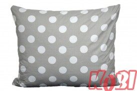 Poszewka bawełniana rozmiar 50x60 Białe kropki szare tło 3495 Kobi
