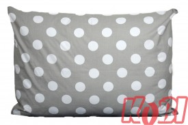 Poszewka bawełniana rozmiar 50x70 Białe kropki szare tło 3495 Kobi
