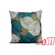 Poszewka bawełniana rozmiar 40x40 Liście biały-turkus 3504 Kobi