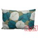 Poszewka bawełniana rozmiar 40x60 Liście biały-turkus 3504 Kobi