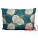 Poszewka bawełniana rozmiar 50x70 Liście biały-turkus 3504 Kobi