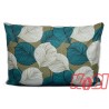 Poszewka bawełniana rozmiar 50x70 Liście biały-turkus 3504 Kobi