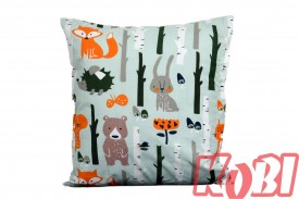 Poszewka bawełniana rozmiar 40x40 Lisek-las-miś D78 Kobi