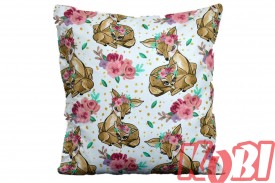 Poszewka bawełniana rozmiar 40x40 Jelonki i kwiaty D79 Kobi