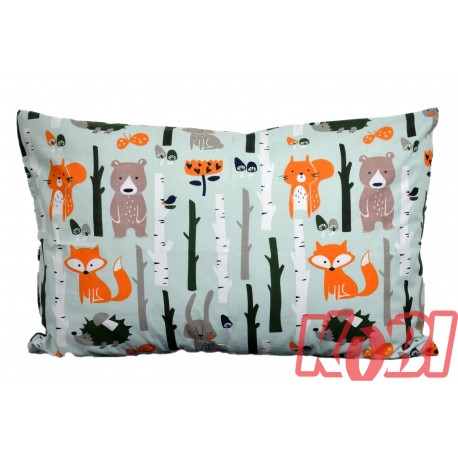 Poszewka bawełniana rozmiar 40x60 Lisek-las-miś D78 Kobi