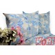 Pościel z kory rozmiar 220x200 błękitne kwiaty 3514 Kobi