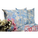 Pościel z kory rozmiar 220x200 błękitne kwiaty 3514 Kobi