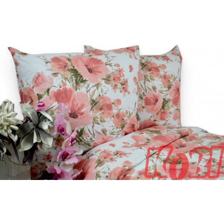 Pościel bawełna 100% rozmiar 140x200 różowe kwiaty 3518w Kobi