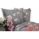 Pościel bawełna 100% rozmiar 140x200 Beżowe kwiaty szare tło 3519w Kobi