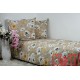Pościel bawełna 100% rozmiar 140x200 Białe maki beżowe tło 3520w Kobi