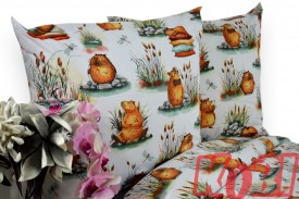 Pościel bawełna 100% rozmiar 140x200 Kapibara białe tło 3523w Kobi