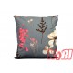 Poszewka bawełniana rozmiar 40x40 Beżowe kwiaty szare tło 3519 Kobi